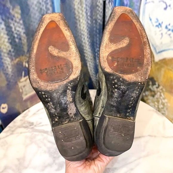 Corral Crater Sequin Inlay Cowboy Boots Snip Toe Western Black Gray 9.5 EUC - Picture 8 of 10